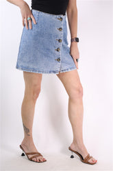 חצאית גינס כפתורים ZARA אה סימטרית- S